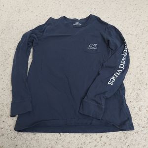 VINEYARD VINES Shirt Boy's Medium 12-14 Navy Long Sleeve Shirt  Whale
